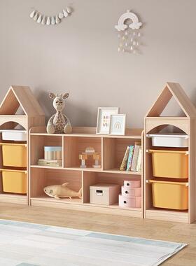 实木儿童玩具收纳宝宝层置物架架整理分类大柜容AWN量舒法多特储