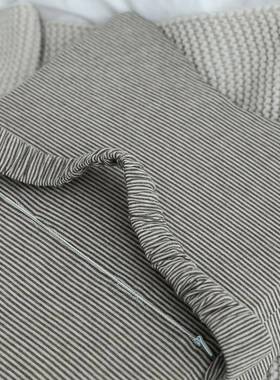 日A9L系条纹记棉腰妇靠靠垫办公室F76STTS7沙发靠垫汽忆车座椅垫