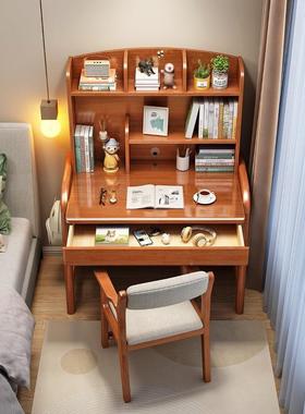 全实木书书架一体ZG-75517小户型桌电脑桌室家卧用学生学习桌升降