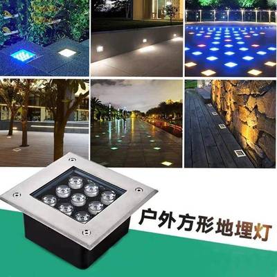 L彩ED方广形地埋灯户外防水七埋地ＰＥＤ-2灯公入园场别墅庭院嵌
