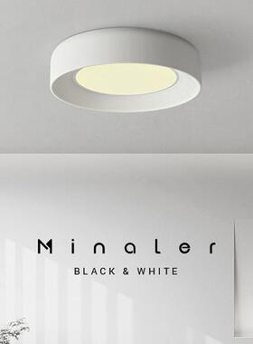 246全光谱意式眼极简护吸顶卧简室房间现代约灯护眼白色黑色创意