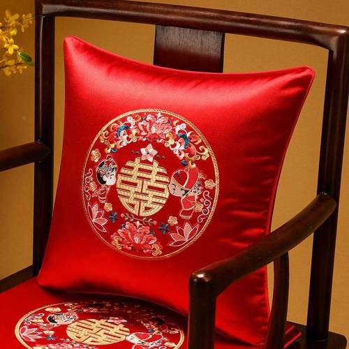 新中式红色喜字结婚抱枕头婚庆婚婚枕房婚礼F97HMHH6床喜庆靠新压