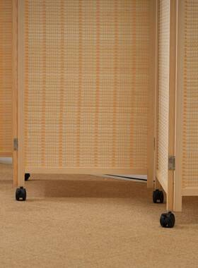 源头新中式竹编屏风客厅房间卧室折移折LVJ屏代简约现动叠隔断墙