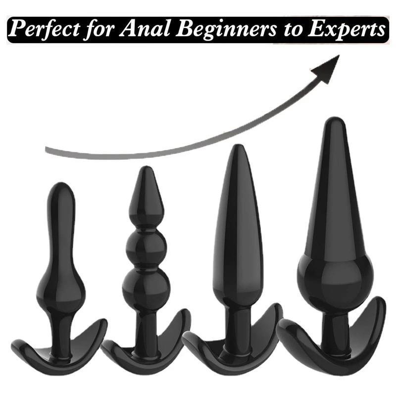 4Pcs Silicone Anal Butt Plug Male Anus Dilator Sex Toy Women