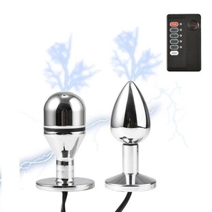 Small Electric Shock Metal Butt Plug Bi-polar Electro Stimul