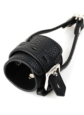 PU Leather Scrotum Testicle Stretcher Sex Toy For CBT Adult