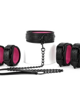 3pcs Bdsm Bondage Set Bdsm Collar Slave Leather Sex Handcuff