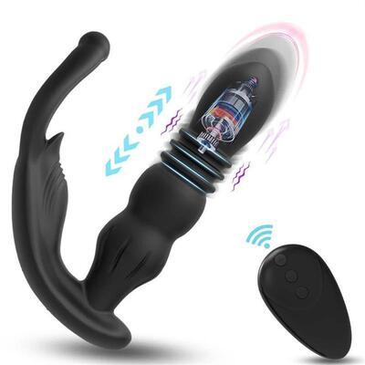 Male Telescopic Anal Vibrator Prostate Massage Remote Contro