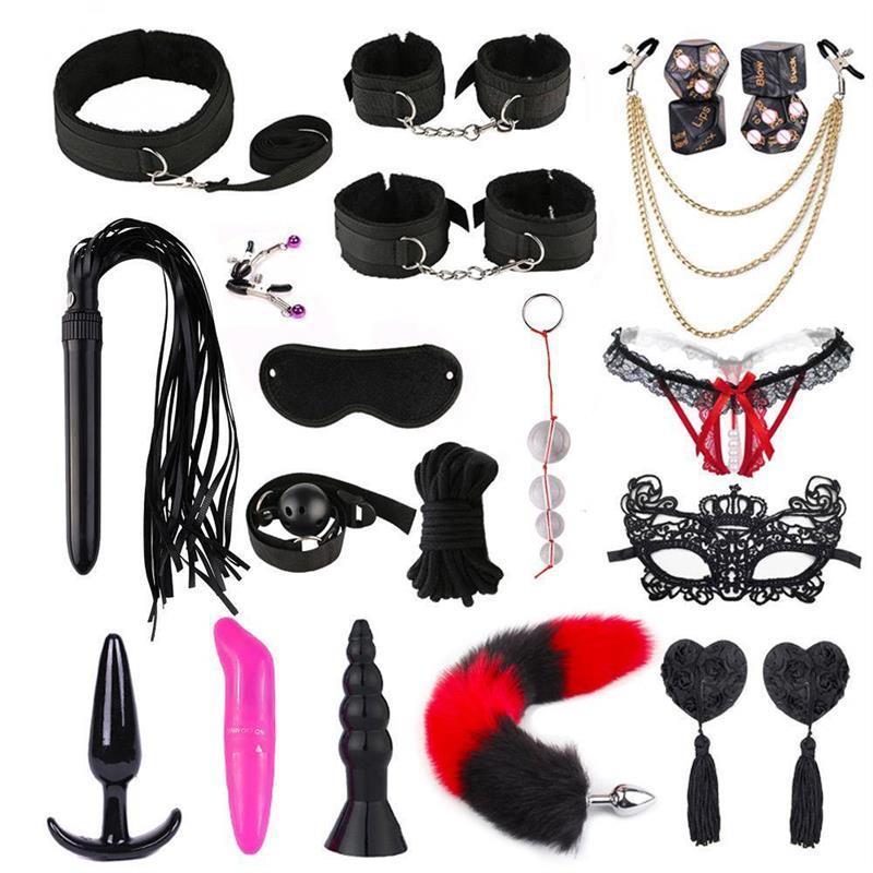 BDSM Kits Adults Sex Toys for Couples Handcuffs Nipple Clamp