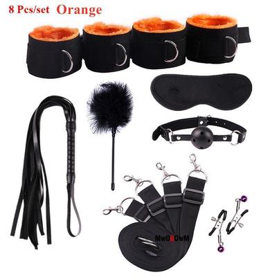 44cm PU Leather Whip Flogger Plush Nylon Plush Sex Handcuffs
