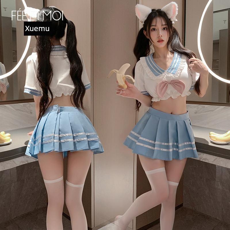 性感学院风校园服装纯欲望制服诱惑套装Jk短上衣迷你裙水手服