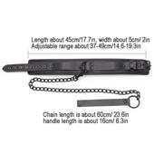 Meta Genuine Bondage Bdsm Iron Collar And Link Leather Chain