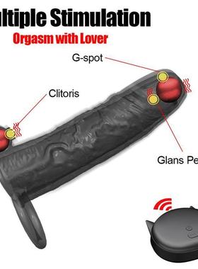 Male Vibrating Condoms Men Penis Ring Sleeve Sex Toy Couple