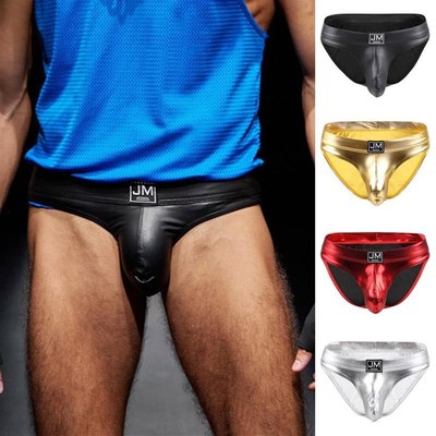PU Leather  Underwear Men Briefs Jockstrap Tanga Homme Sl