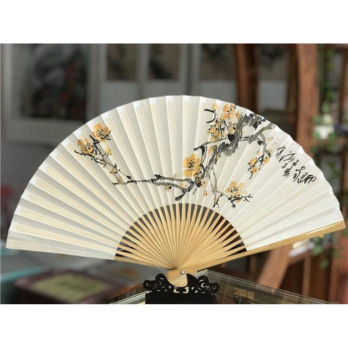 荣昌折扇/覆古/ 8寸真丝小扇/包装/全手工/手绘/特色礼品