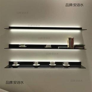 属壁层板带灯上墙饰品架467墙金上隔板置物架铝合金垒挂展示架发