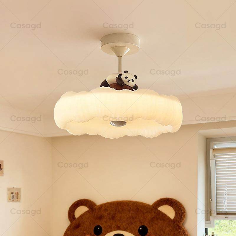 式奶油风儿童房吸法g顶灯中古风全光谱眼卡通熊402猫主卧护室灯ca,家装灯饰光源,智能吊灯,淘宝优惠券,粉丝福利购,淘宝优惠卷