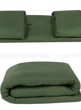 色棉防民政救汛灾绿被子冬季保暖防寒被工地宿舍内务UYO被子