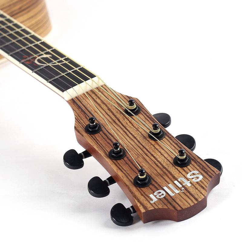 单吉涂鸦斑马板他41寸哑光民谣木吉他厂u家面单乐器初学者电t箱吉