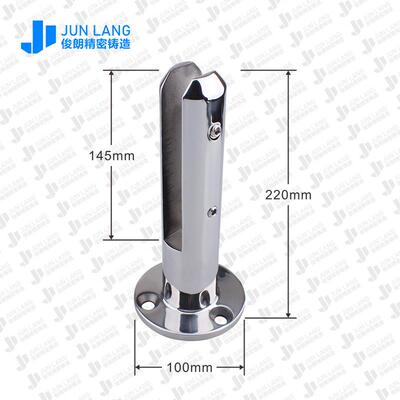 PJA304不锈池钢栏杆落地玻璃夹硅溶胶脱夹蜡铸造泳栏杆扶手配件