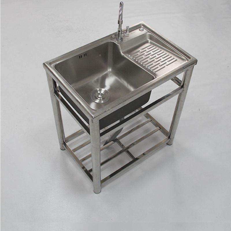 34不锈钢洗衣服槽手搓衣板水大水池盆带支911架加厚0一体操作工台
