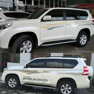 老霸道新普拉多道车身彩条腰线拉花霸20大0汽车字母车797737贴纸