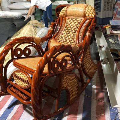 编织天然藤制椅藤椅摇摇椅精细轻制作藤艺家具WTO藤户制品休闲摇