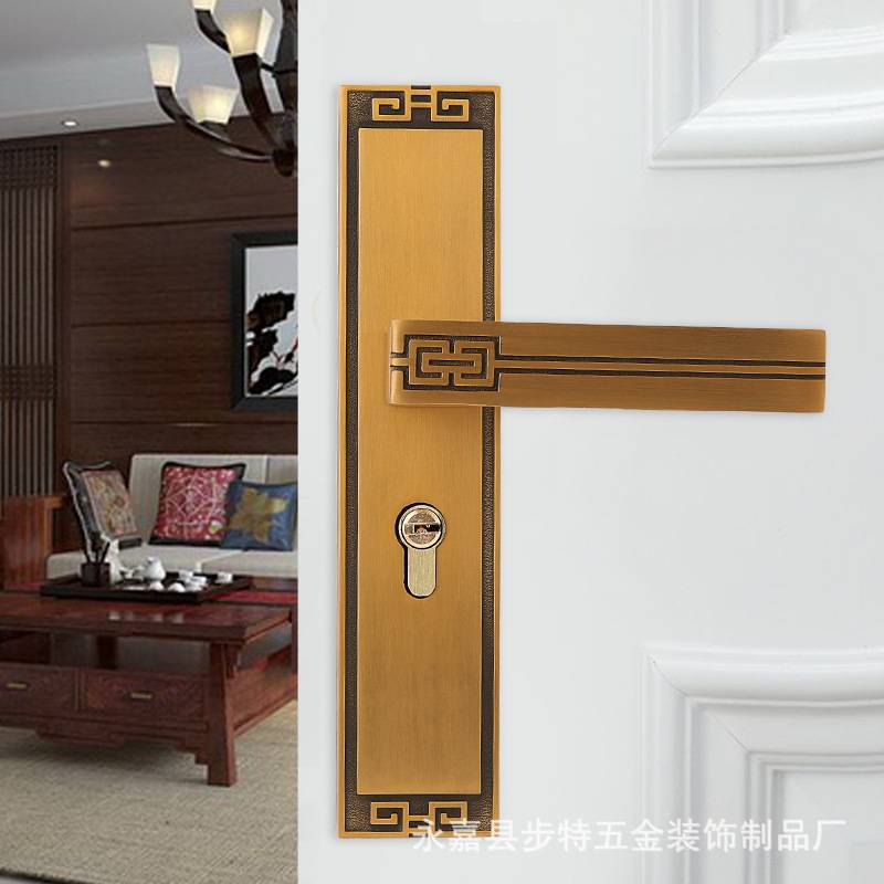 门锁室内卧室锁具新中式房门锁静音门把手通用型实木门锁执手锁具