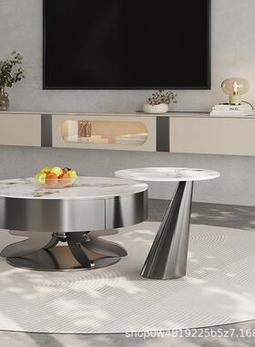轻现端代岩茶几电视柜组合高创意板大小户型客厅YQV家用简约茶奢