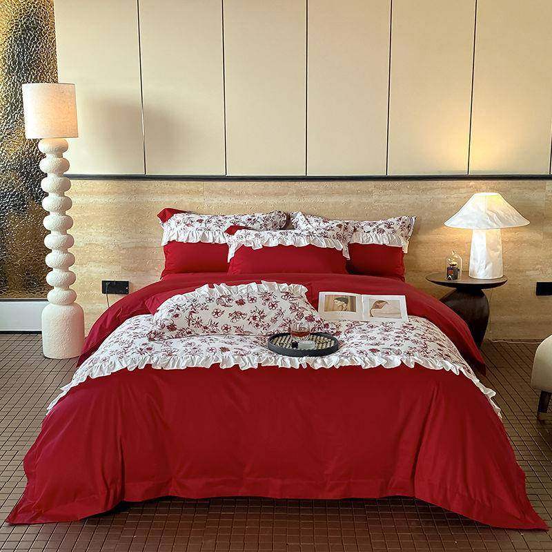 轻奢新法式结婚亲肤水洗四棉件被套公主套床单雷承家纺床上用品婚,床上用品,婚庆床品套件,淘宝优惠券,粉丝福利购,淘宝优惠卷