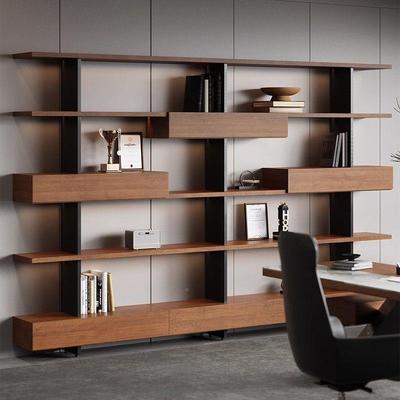 MTA001-8lot铁艺客厅实木f书架置列物架落地多层展示陈阅柜读一体