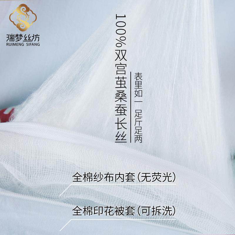 儿童蚕丝被优等MKI睡品桑蚕长工丝被幼儿园手午被春秋四季被芯