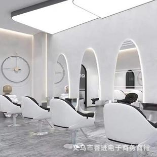 专网SJ008红理带发水店镜台挂墙美发镜子发廊剪发用灯led挂墙滴形