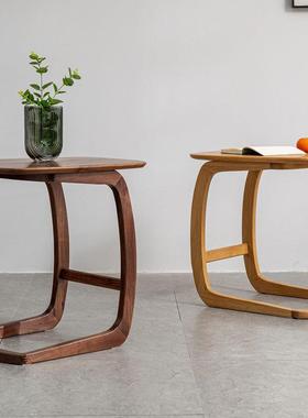 小茶DOH几胡桃角几实木沙发边客厅阳台小黑几户型床木边桌白蜡可