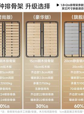 源头拉扣床高主次卧黑床储USO色物箱结婚1床双人床.8米软