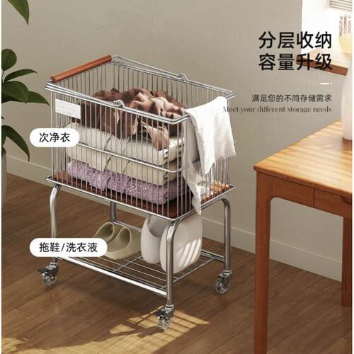 中古用风收纳小推间车置物篮架家脏衣篮卫生浴室衣服收KF165156纳