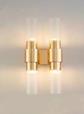 透明玻璃晶壁灯铁艺KJZ后代床客头厅性卧室楼梯简约创意个美现式