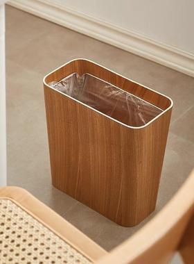 日式轻奢篓夹缝质厕垃圾桶别墅民宿家用客PRD厅厨房所纸隐藏木垃