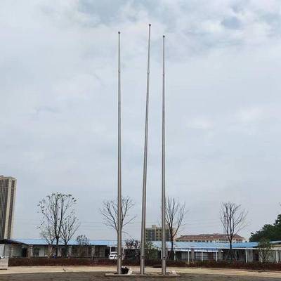 304不锈钢旗杆南京厂家 分节吹风锥形学校旗杆户外升降广场国旗杆