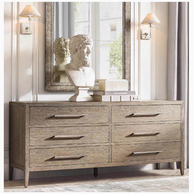 法式乡村复古实木仿古做抽屉六斗柜R卧无品牌/室客厅收纳旧储物柜