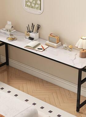 QMG板长条桌岩子窄型夹易缝隙定制台面桌出租房用简卧室书靠墙电