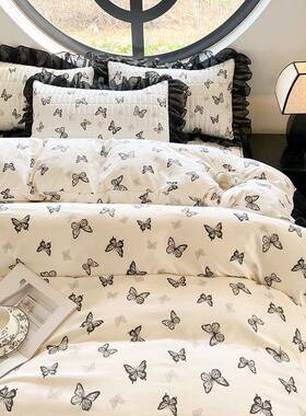 IFY新款单被套三件柔韩公主风荷叶版蕾丝花边软宿舍件单人双人床