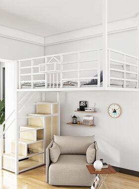 lof床t省间铁艺高架床阁空楼床吊床多功能公床寓gsd55宿舍单上层