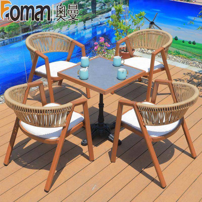 庭摆院户外休圆背法罗闲简约藤组编桌椅合室外花园天阳台铝露合金,商业/办公家具,商用藤编家具,淘宝优惠券,粉丝福利购,淘宝优惠卷
