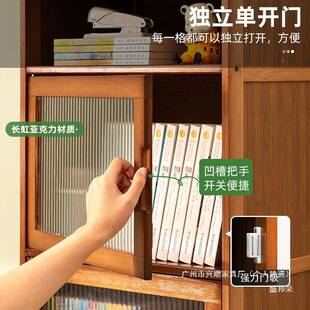 立柜置物书架实书木柜BND现代简约防窄尘物带门柜储柜格子柜组合