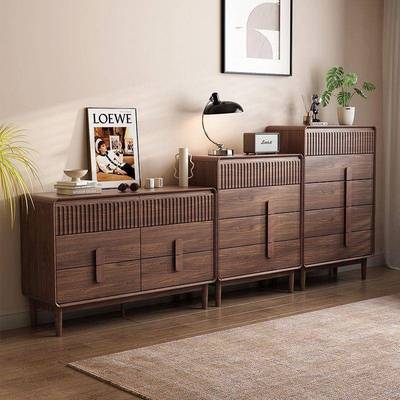 实简·木新中式斗柜置抽物收约纳柜卧室床尾带屉储物柜家用