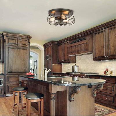美式吸顶灯复风古乡村卧工跨境铁业艺金属笼子嵌入式室天花BK2011