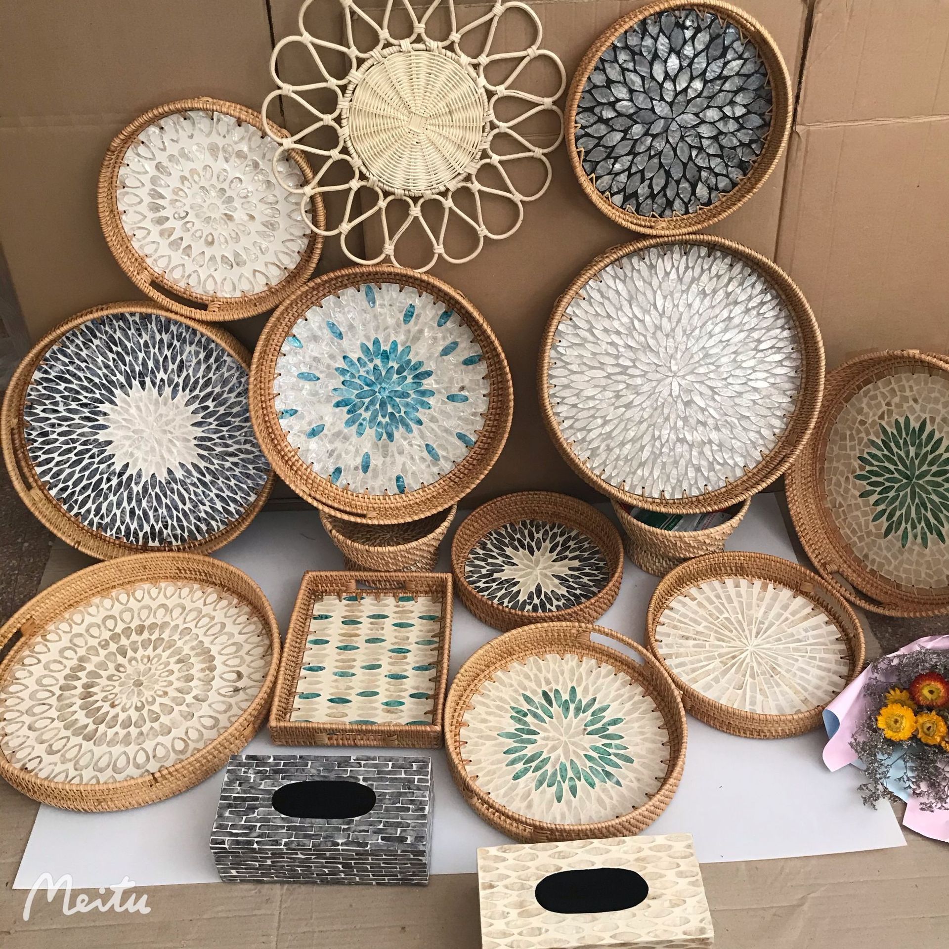 越南藤编竹编水果篮客厅收纳筐