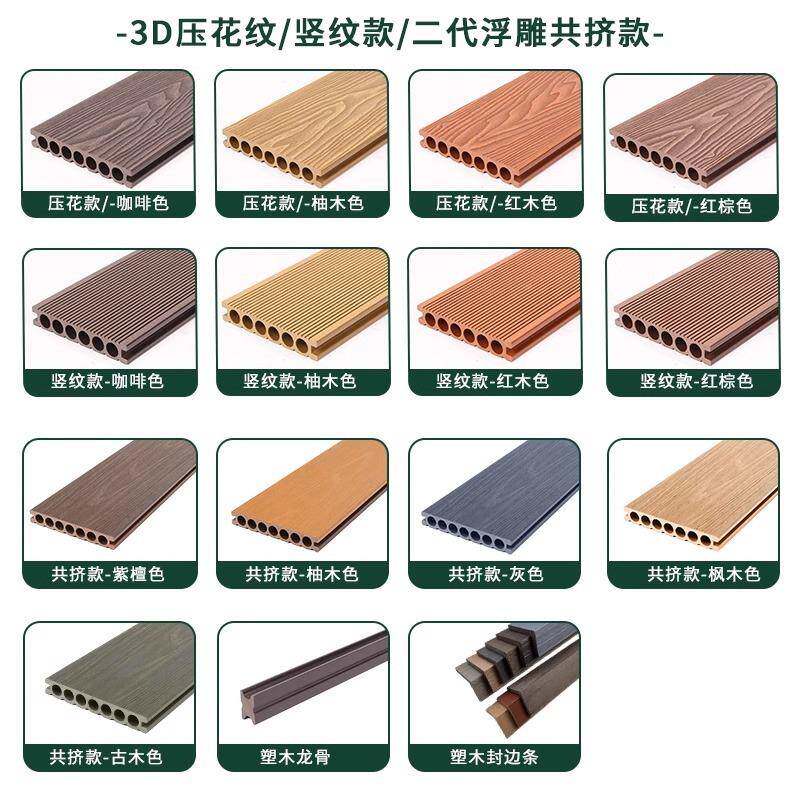 内长条塑木地板木塑庭院室露防腐木设自铺HTO台户外阳台铺仿实木