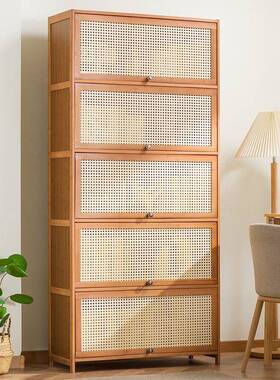 柜现代简约带门防尘书子柜实木书架窄柜落OVZ立柜格置物储物柜组